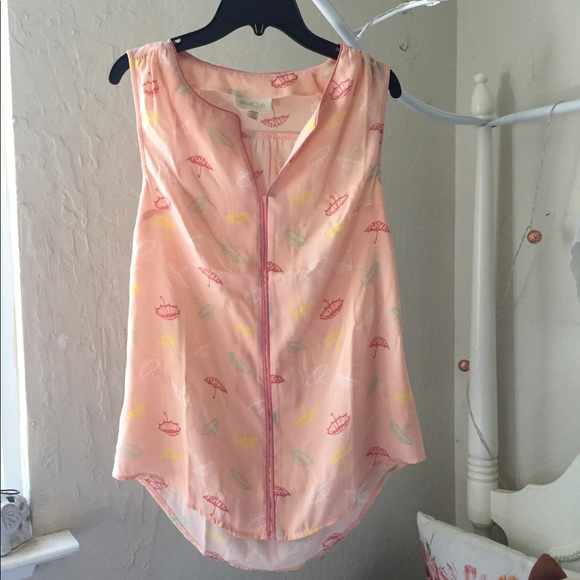 umbrella modcloth top kitsch fun quirky new work twee - Picture 3 of 7